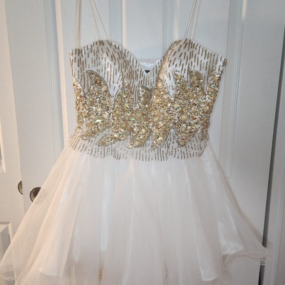 Dave & Johnny Sequin Embellished Gown